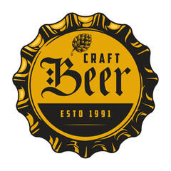 Wall Mural - Craft beer colorful vintage logotype