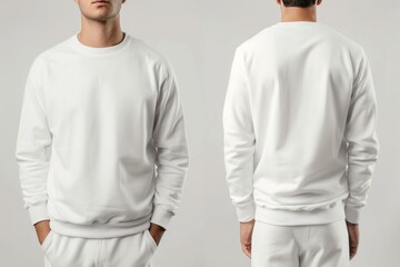 Canvas Print - Blank white sportwears sweatshirt sweater sleeve.