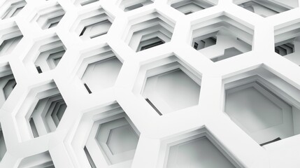 Wall Mural - Geometric wallpaper with a repeating pattern of interconnected hexagons