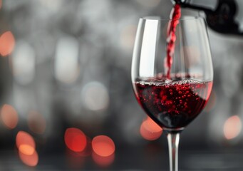 Red Wine Pouring Into Glass