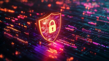 Aufkleber - Secure internet networks, protect business and financial transaction data from cyberattacks, encrypt passwords, cyber security and data protection