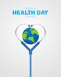 © Asma Humaira - World health day background design, Nurses sthetoscop vector.