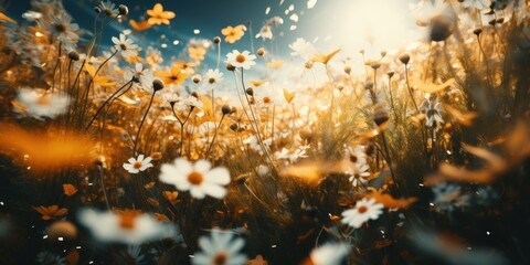 Canvas Print - Sunlight through Daisies