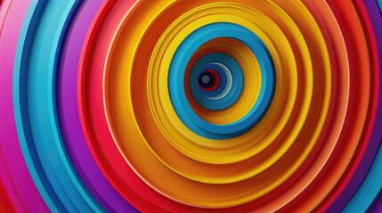 Wall Mural - Abstract background with layered concentric circles in vibrant tones