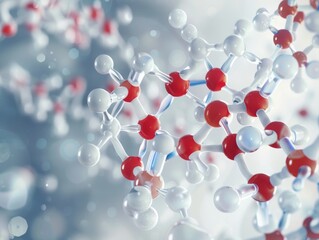 Wall Mural - 3d render of a nutrient molecule associated with stress reduction, featuring a close-up view of its 