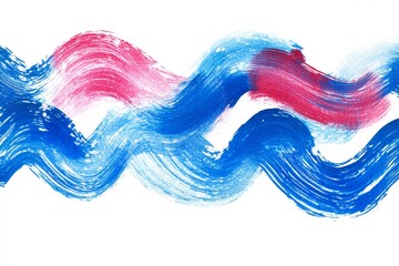 WHITE background, red lines, blue wavy stripes Stock Illustration