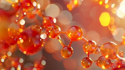 Wall Mural - a close-up of a molecular structure representing energy boosting nutrients