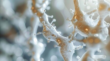 Poster - Abstract 3D Render of Interconnected Molecules, Representing the Supporting Structures of Bones, Rendered in a Realistic Scientific Context, with a Clear and Detailed Display