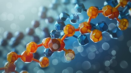 Wall Mural - abstract 3d representation of a nutrient molecule influencing appetite control