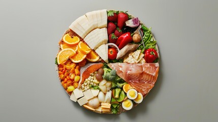 Healthy meal portions divided in a pie chart format