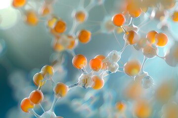 Wall Mural - abstract artistic representation of vitamin d molecule in vibrant orange and white hues, capturing t