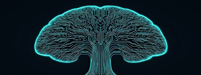 Wall Mural - Technological tree with roots in traditional tools and branches leading to advanced AI, IoT, and cloud computing devices