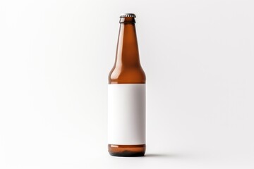 Canvas Print - Beer bottle drink lager white background.