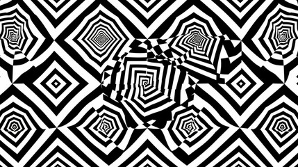 Sticker - Geometric pattern with rotating squares creating a hypnotic effect