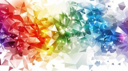 Wall Mural - Abstract polygonal background with a burst of colorful facets