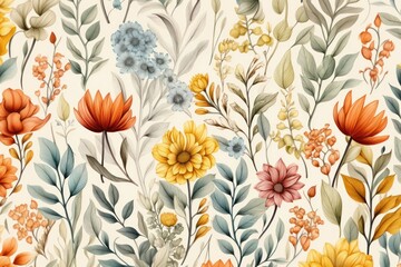 Poster - Botanical pattern plant art.