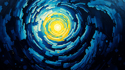 Wall Mural - a swirling vortex of data streams merging into a central glowing point