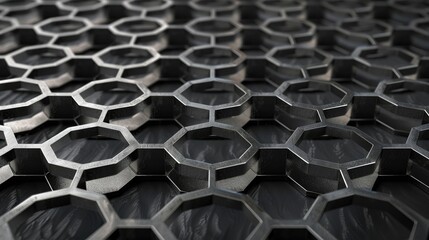 Wall Mural - Geometric wallpaper with a repeating pattern of interconnected hexagons