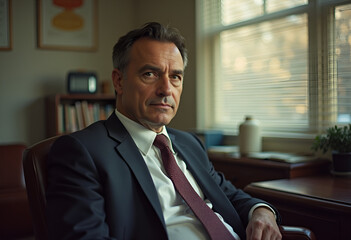 Senior business man sitting in an office