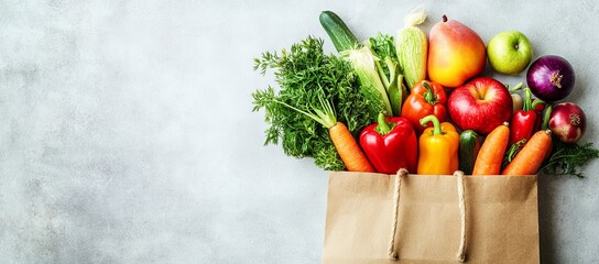 Canvas Print - Eco-Friendly Shopping Bag with Fresh Produce