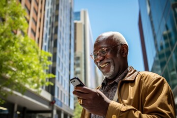 Canvas Print - Looking adult phone happy.