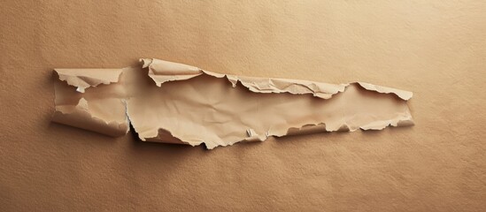 Canvas Print - torn piece of paper on a brown backdrop. Copy space image. Place for adding text and design