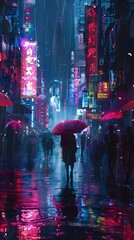 Sticker - Neon City Rain.