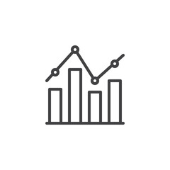 Sticker - Bar chart diagram line icon