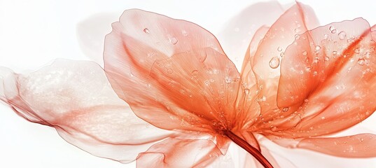 Wall Mural - Peony Petals and Bud, Soft Coral