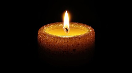 Canvas Print - A candle with a lit flame, surrounded by a soft, diffused glow and releasing a pleasant fragrance.