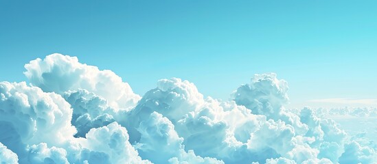 Poster - blue sky with white clouds. Copy space image. Place for adding text and design