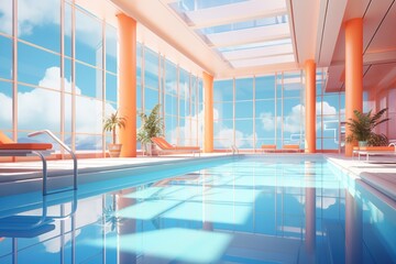 Sticker - Pool swimming pool architecture daylighting.