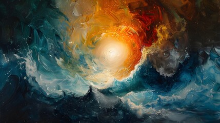 Wall Mural - Abstract Painting of Swirling Colors and Light.