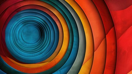 Wall Mural - Abstract background with layered concentric circles in vibrant tones