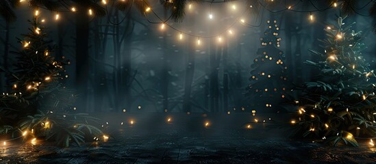 Poster - Christmas backdrop with lighting. Copy space image. Place for adding text and design