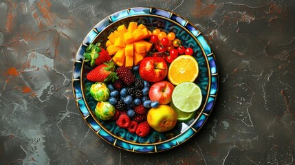 Wall Mural - Balanced diet plate with labeled sections