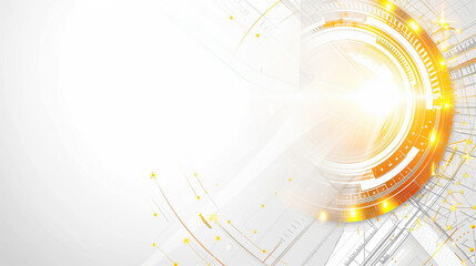Wall Mural - futuristic technology background with yellow digital elements..