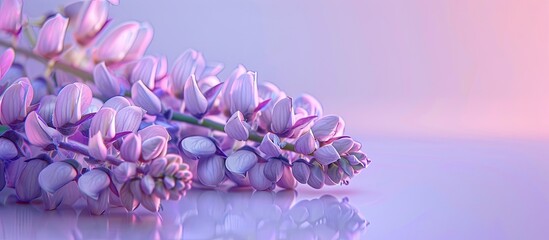 Wall Mural - Pale purple lupine flower. Copy space image. Place for adding text and design