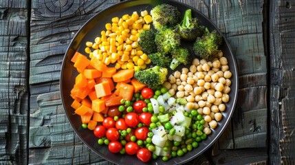 Healthy meal portions divided in a pie chart format