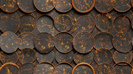 Rusty, textured surface with overlapping circular patterns