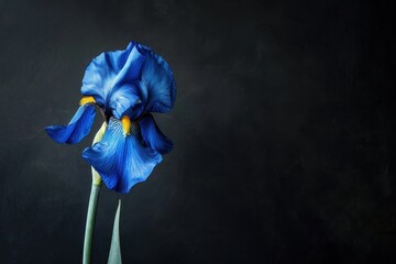 Canvas Print - Iris on black background