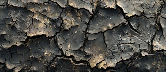 Wall Mural - Close up detail of the bark on the trunk of a cracked and dry tree Organic texture creates an abstract background. Copy space image. Place for adding text and design