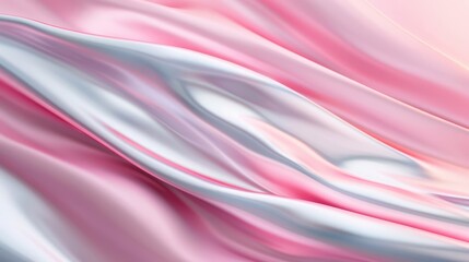 Wall Mural - Abstract Pink and White Silk Fabric Background with Smooth Flowing Texture and Soft Gradient Colors