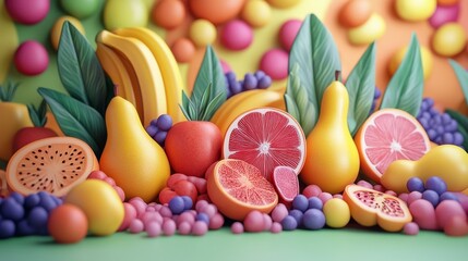 Wall Mural - Colorful Fruit Still Life.