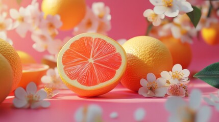 Wall Mural - Citrus & Flowers.