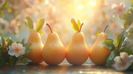 Wall Mural - Pears and Blossom.