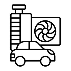 Poster - Cooling system icon. outline icon