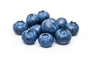 Wall Mural - Juicy Blueberries Scattered on White Surface