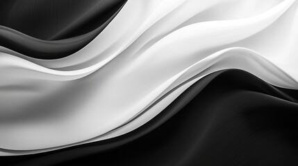 Wall Mural - Abstract fluid shapes on black and white 4K texture. Beautiful background.