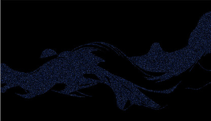 Abstract blue shiny brush stroke on a black background. Eps 10